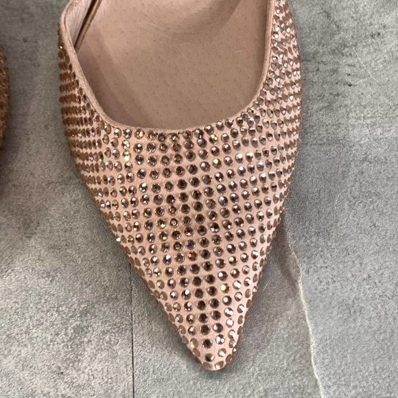 Jeffrey Campbell Women's Blush Zivote Rhinestone Pointed-Toe Slingback Pumps SZ7 - Picture 5 of 9